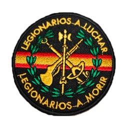 [245128] PARCHE BORDADO LEGIONARIOS A LUCHAR CON VELCRO NEGRO-AMARILLO