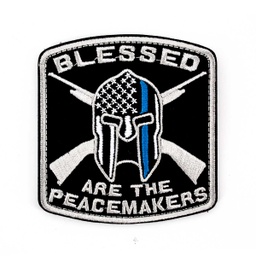 [CZ0260] PARCHE BORDADO CASCO 300 BLESSED NEGRO-CELESTE