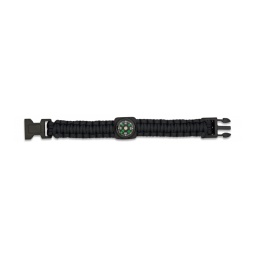 [33956-NE] PULSERA PARACORD BARBARIC BRUJULA PEQ. NEGRA