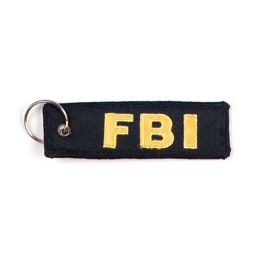 [V2513051503] LLAVERO CINTA RECTANGULAR FBI NEGRO