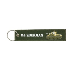 [V2513051585] LLAVERO CINTA RECTANGULAR TANQUE M4 SHERMAN VERDE