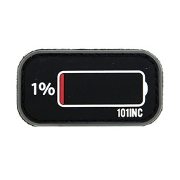 [V4441003931] PARCHE PVC 3D LOW POWER BATERIA NEGRO