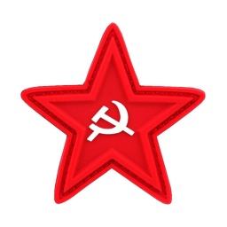 [V4441004077] PARCHE PVC 3D ESTRELLA HOZ Y MARTILLO ROJO
