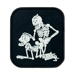[V4441107395] PARCHE PVC 3D 2 ESQUELETOS NEGRO-BLANCO