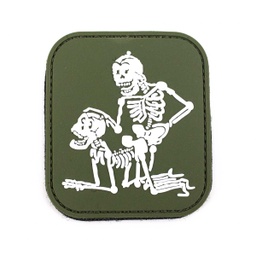 [V4441103520] PARCHE PVC 3D 2 ESQUELETOS VERDE-BLANCO
