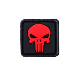 [V4441205588] PARCHE PVC 3D PUNISHER CUADRADO PEQ. NEGRO-ROJO