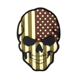 [V4441305020] PARCHE PVC 3D CALAVERA USA TAN