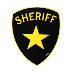 [V4441305021] PARCHE PVC 3D SHERIFF NEGRO-AMARILLO