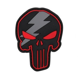 [V4441305304] PARCHE PVC 3D PUNISHER TRUENO NEGRO-ROJO