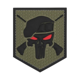[V4441305332] PARCHE PVC 3D PUNISHER COMMANDO OJOS ROJOS VERDE