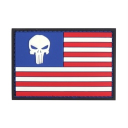 [V4441305337] PARCHE PVC 3D PUNISHER BANDERA AMERICANA ROJO-AZUL