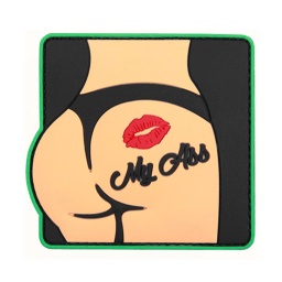 [V4441307083] PARCHE PVC 3D KISS MY ASS CULO NEGRO-VERDE
