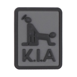[V4441307126] PARCHE PVC 3D KILLED IN ACTION K.I.A GRIS-NEGRO