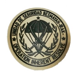 [303346] PARCHE BRIPAC IRAK SEGURIDAD BESMAYAH C/VELCRO TAN