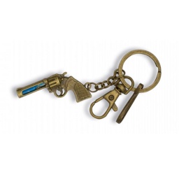 [09824] LLAVERO REVOLVER ZAMAK DORADO