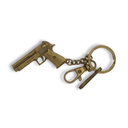 [09825] LLAVERO PISTOLA ZAMAK DORADO