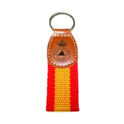 [111616-PCE] LLAVERO ESPAÑA NYLON CUERO PROTECCION CIVIL