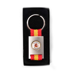 [09431GR1055] LLAVERO CUADRADO BANDERA ESPAÑA SEGURIDAD PRIVADA PLATA