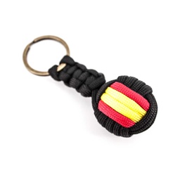 [111605-BK] LLAVERO BOLA GR. PARACORD BANDERA ESPAÑA NEGRO