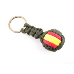 [111605-OD] LLAVERO BOLA GR. PARACORD BANDERA ESPAÑA VERDE