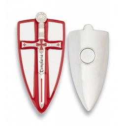 [09778] IMAN ESCUDO TEMPLARIO PLATA-ROJO