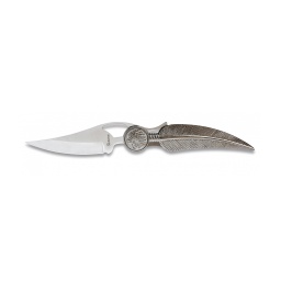 [10585] NAVAJA ALBAINOX PLUMA INDIO 9CM PLATA