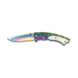 [19532] NAVAJA ALBAINOX RAINBOW PLATA/NACAR 8.2 cm