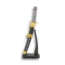 [32140] KATANA MINI 11.90CM C/PEANA NEGRA-GRIS