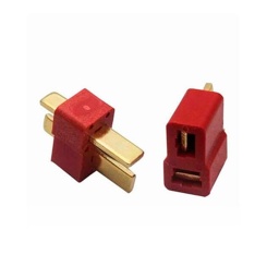 [CZ0812] CONECTOR T MACHO/HEMBRA 5PCS NEGRO-ROJO