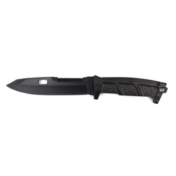 [15047] CUCHILLO ALPINO TACTICO SIERRA ROMPECRI.CUADRADO C/FUNDA CUERO NEGRO