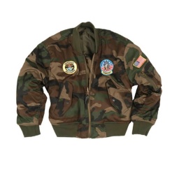 CAZADORA BOMBER NIÑO PARCHES CAMO