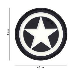 [V4441305036] PARCHE PVC 3D REDONDO ESTRELLA PEQ. NEGRO-BLANCO