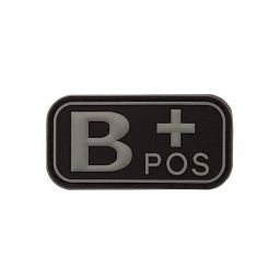 [AZ6235/V4441003504] PARCHE PVC GRUPO SANGUINEO B POSITIVO NEGRO