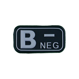 [AZ6236] PARCHE PVC GRUPO SANGUINEO B- NEGRO