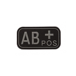 [AZ6237/V4441003505] PARCHE PVC GRUPO SANGUINEO AB POSITIVO NEGRO
