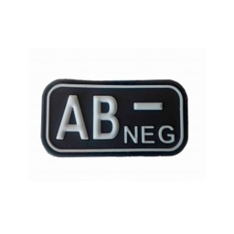 [AZ6238] PARCHE PVC GRUPO SANGUINEO AB- NEGRO