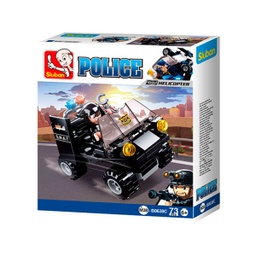 [101380638C] MUÑECO POLICE SWAT 73PCS NEGRO