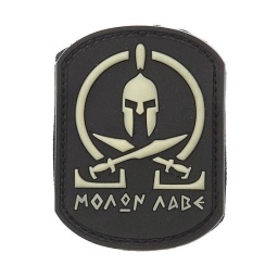 [V4441103566] PARCHE PVC 3D SPARTAN MOLON LABE NEGRO-BLANCO
