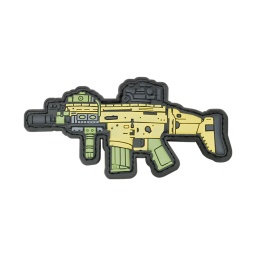 [08226] PARCHE PVC BARBARIC FUSIL AMARILLO-VERDE