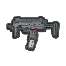 [08231] PARCHE PVC BARBARIC FUSIL GRIS-NEGRO