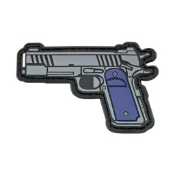 [08232] PARCHE PVC BARBARIC PISTOLA GRIS-AZUL