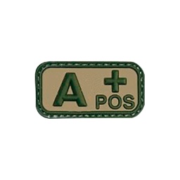 [09948] PARCHE PVC GRUPO SANGUINEO BARBRIC A POSITIVO VERDE