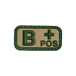 [09950] PARCHE PVC GRUPO SANGUINEO BARBRIC B POSITIVO VERDE