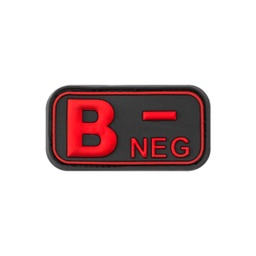 [AZ7087] PARCHE PVC GRUPO SANGUINEO B- NEGRO-ROJO