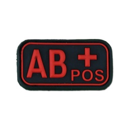 [AZ7084] PARCHE PVC GRUPO SANGUINEO AB POSITIVO NEGRO-ROJO