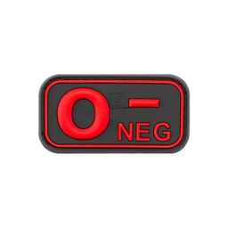 [AZ7081] PARCHE PVC GRUPO SANGUINEO O- NEGRO-ROJO