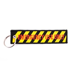 [V2513051576] LLAVERO CINTA RECTANGULAR DANGER AMARILLO-NEGRO