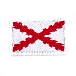 [301011-WH] PARCHE BORGOÑA BORDADO C/VELCRO PEQ.BLANCO