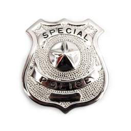 [3057] PLACA COLGANTE METALICA POLICE SPECIAL PLATA