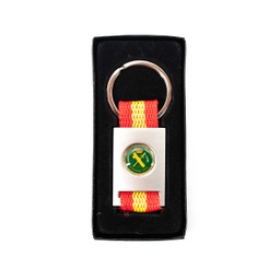 [09431GR1010] LLAVERO CUADRADO BANDERA ESPAÑA  GUARDIA CIVIL PLATA